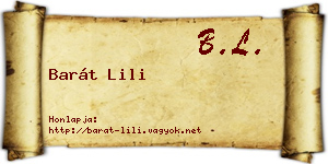 Barát Lili névjegykártya